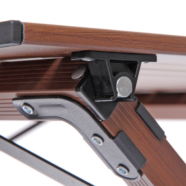 Стол кемпинговый складной 86*58*44 см, цвет: темное дерево, каркас алюминий