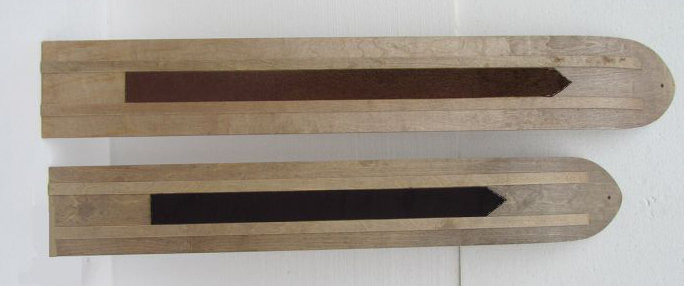 Лыжи Зима (береза, осина 180мм), длина 135 см, с камусом 70 мм